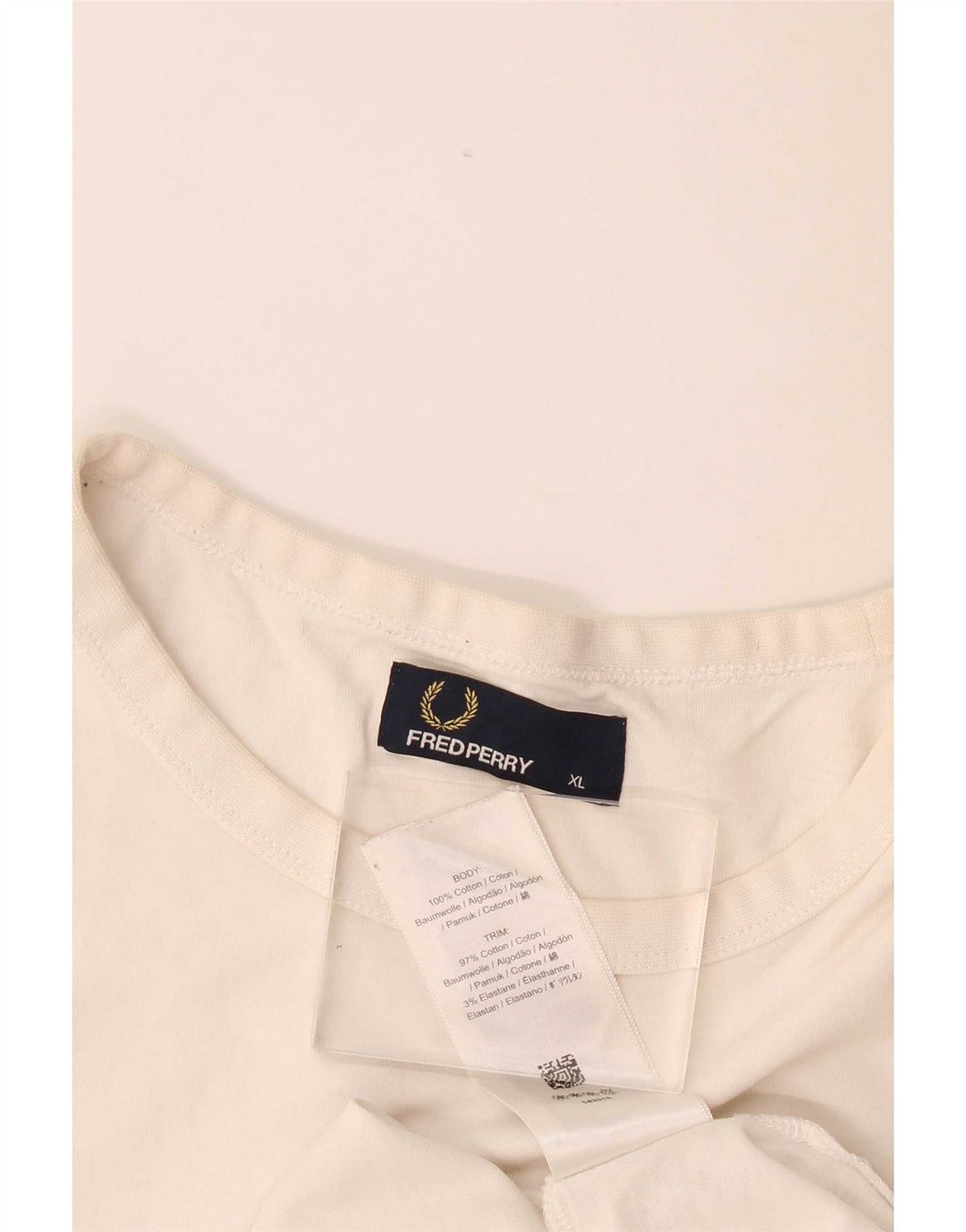 Fred Perry Herre T-Shirt Top XL Hvid Bomuld
