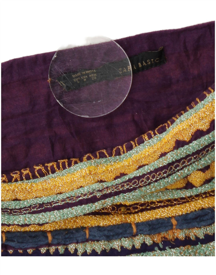 Zara Dame Mini-nederdel Medium W28 Flerfarvet Geometrisk