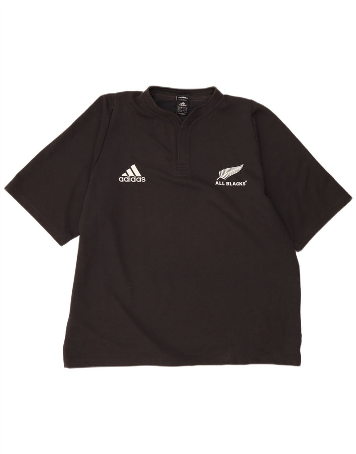 Adidas Herre All Blacks Grafisk T-Shirt Top 2XL Sort Polyester