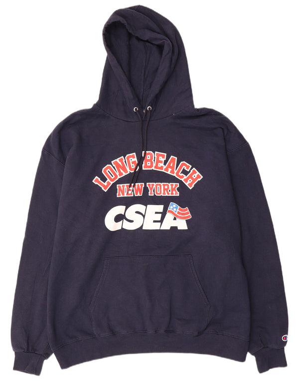 Champion Herre grafisk hættetrøje Jumper 2XL marineblå bomuld