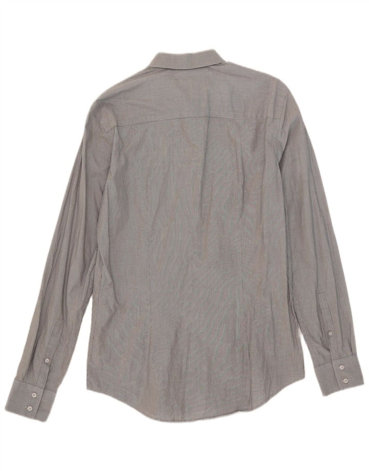 Calvin Klein Herre Slim Fit skjorte Medium Grey Pinstripe Bomuld