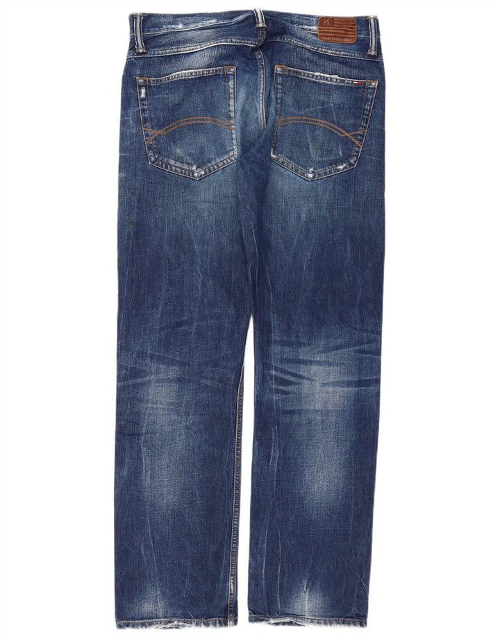 TOMMY HILFIGER Herre Ryder Distressed Straight Jeans W34 L34 Blå Bomuld
