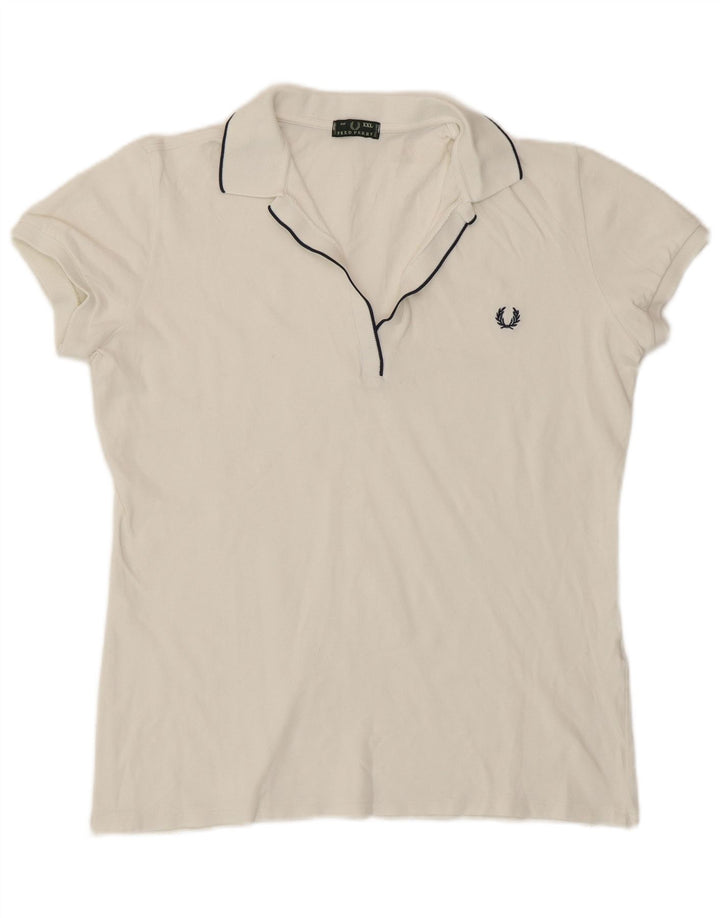 Fred Perry Dame Polo Shirt UK 20 2XL Hvid