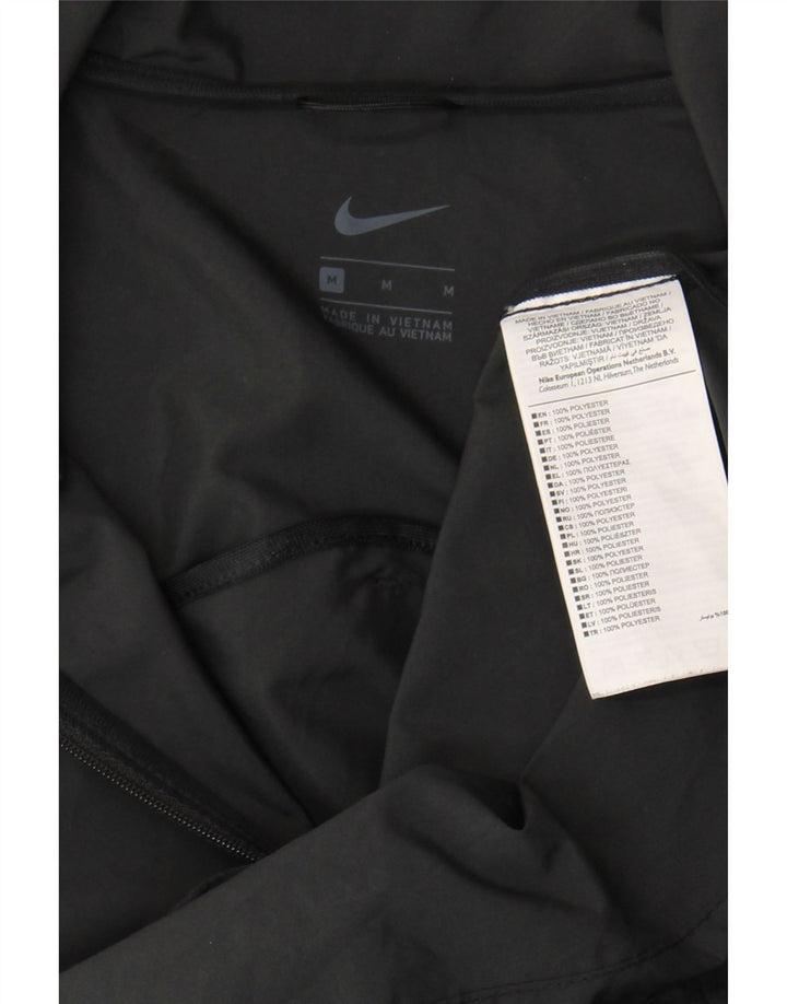 Nike Regnjakke med hætte til kvinder UK 12 Medium Sort Polyester