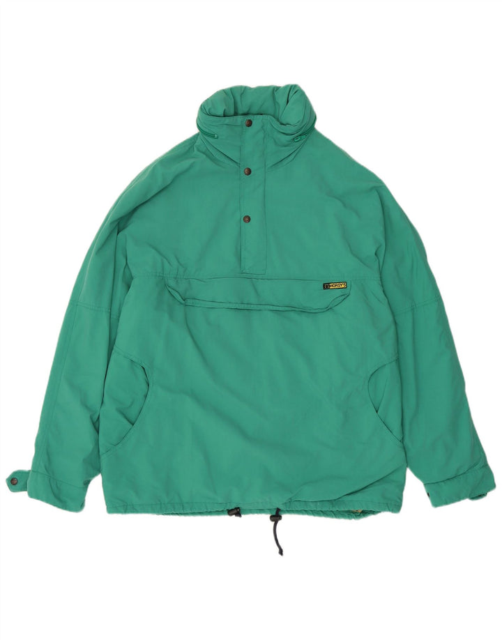 Good Luck Herre Hooded Loose Fit Anorak Jacket UK 38 Medium Green Polyester