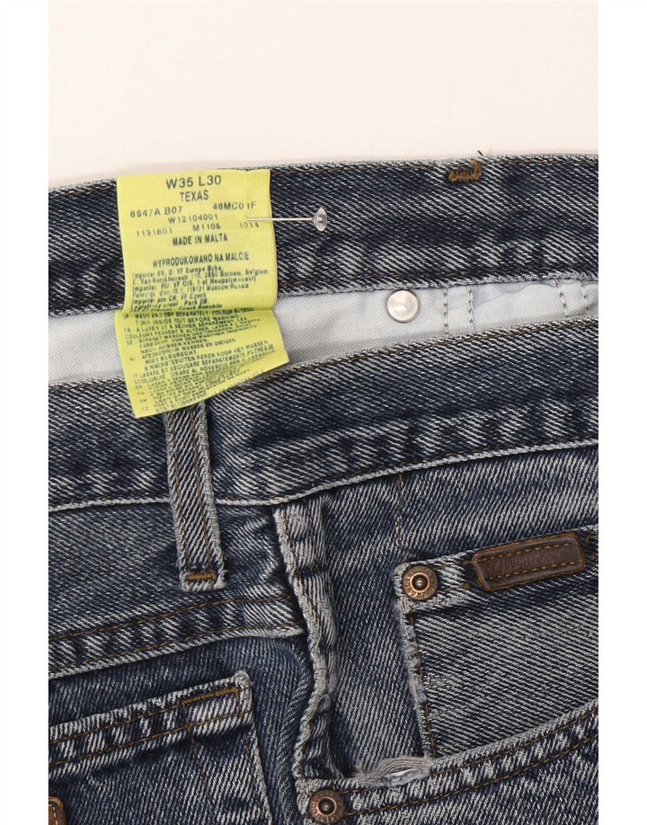 Wrangler Herre Texas Straight Jeans W35 L30 Blå Bomuld