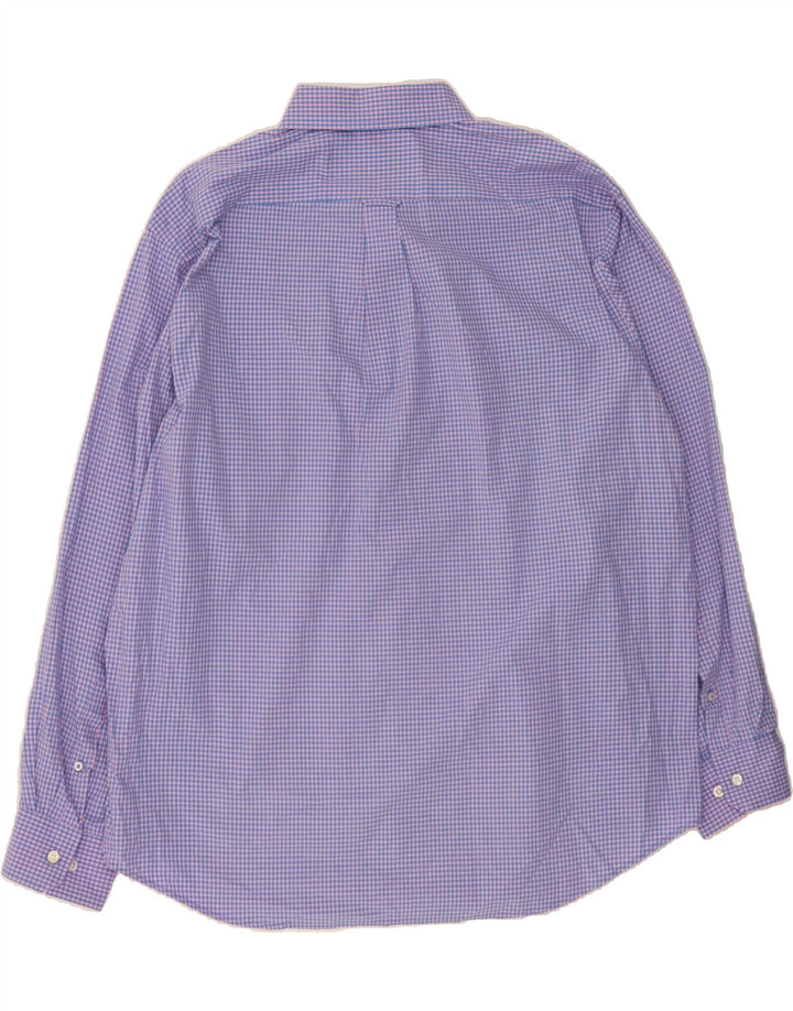IZOD Mens Shirt 2XL Blue Gingham Cotton Vintage Izod and Second-Hand Izod from Messina Hembry 