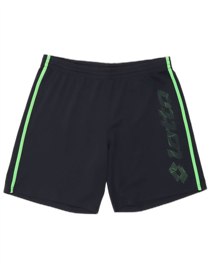Lotto Herre grafiske sportsshorts Medium Navy Blue Colourblock