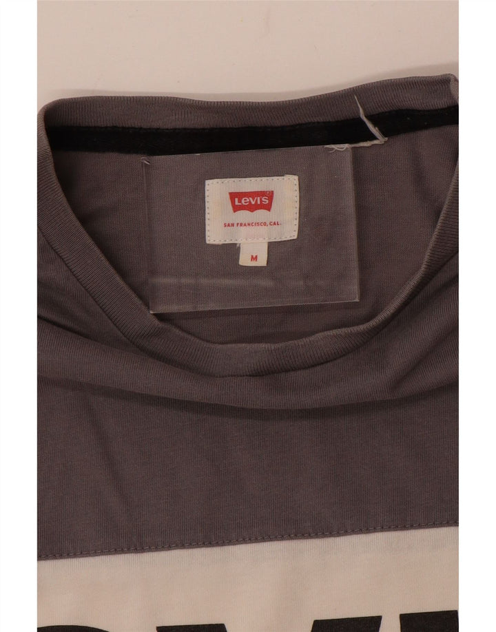 LEVI'S Herre grafisk T-shirt top mellemgrå farveblok