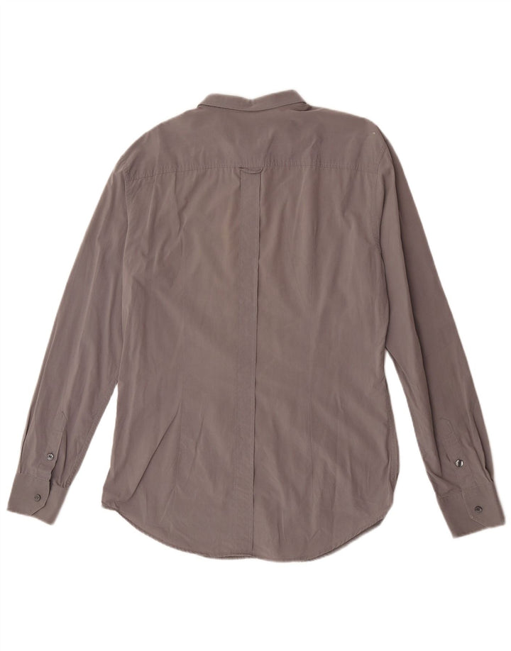 Dolce & Gabbana Herre Slim Shirt IT 52 Stor Grå Bomuld