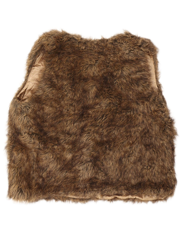 Marks & Spencer Dame imiteret Pels Gilet UK 18 XL Brun Akryl