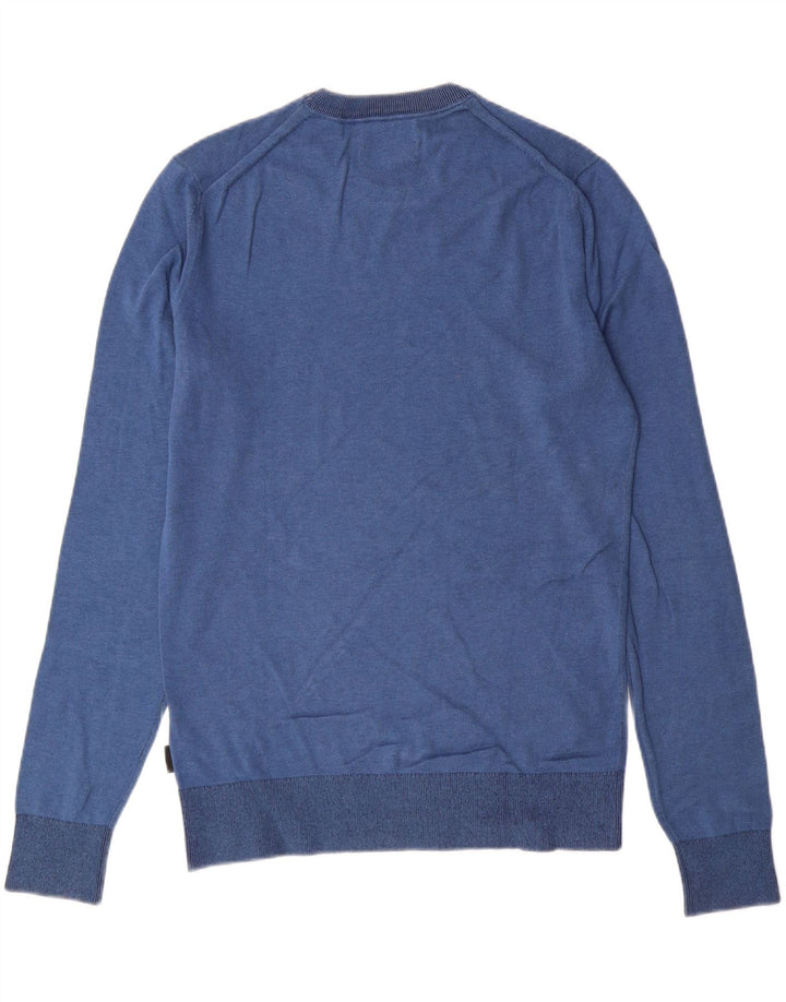 CALVIN KLEIN JEANS Mens Crew Neck Jumper Sweater Medium Blue Cotton