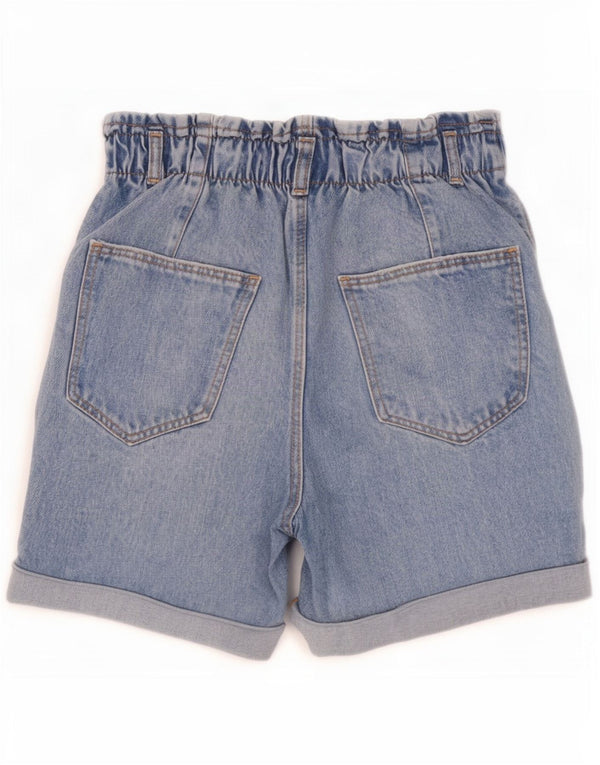 Zara Pige High Waist Denim Shorts 13-14 år W25 Blå Bomuld