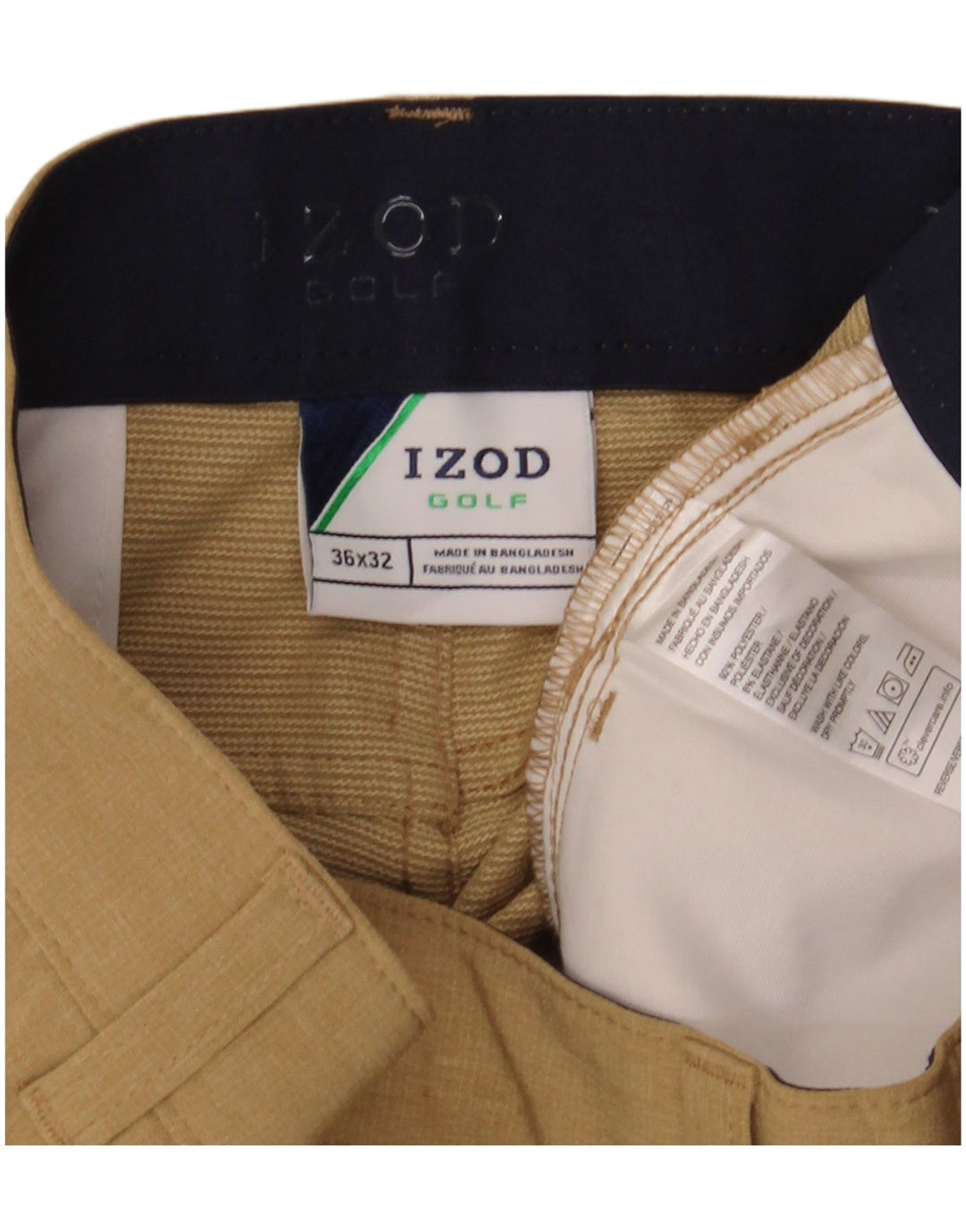 IZOD Straight Casual Bukser til mænd W36 L30 Beige Polyester
