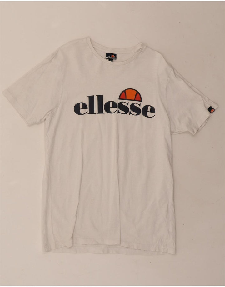 ELLESSE Mens Graphic T-Shirt Top Large White Cotton Vintage Ellesse and Second-Hand Ellesse from Messina Hembry 