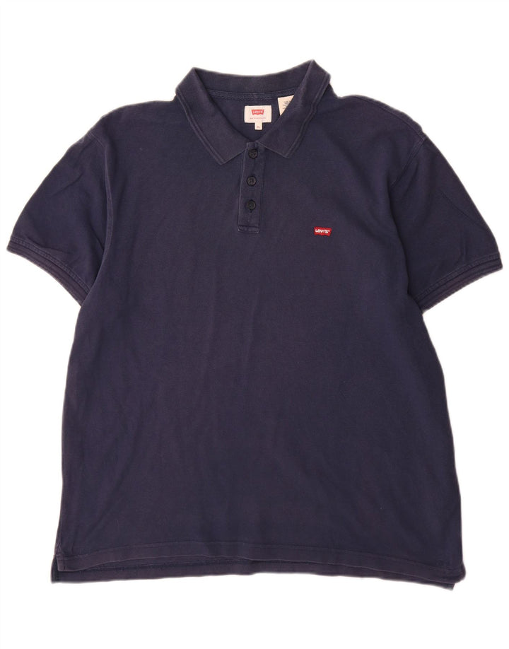 Levi's herre poloshirt XL marineblå bomuld