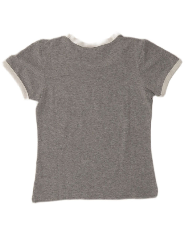Puma Womens Crop Graphic T-Shirt Top UK 10 Small Grey Flecked