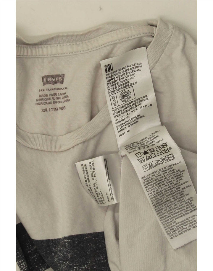 Levi's Herre grafisk T-shirt top 2XL hvid bomuld