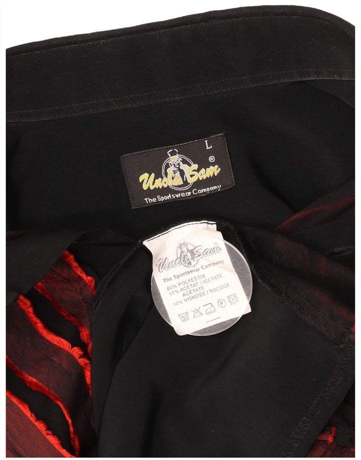 Uncle Sam herreskjorte stor sort stribet polyester