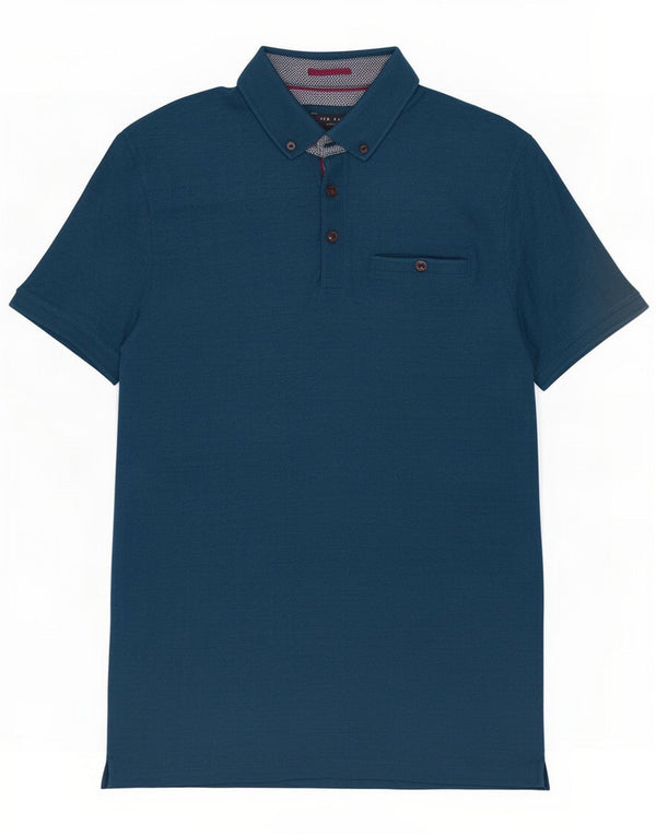 Ted Baker Mens Polo Shirt Size 3 Medium Turquoise Cotton