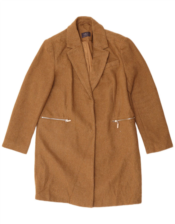 Marks & Spencer Dameoverfrakke UK 12 Medium Beige Polyester