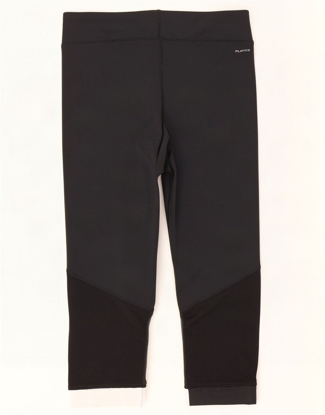 Reebok Dame Capri Leggings UK 12/14 Medium Sort Colourblock Polyester