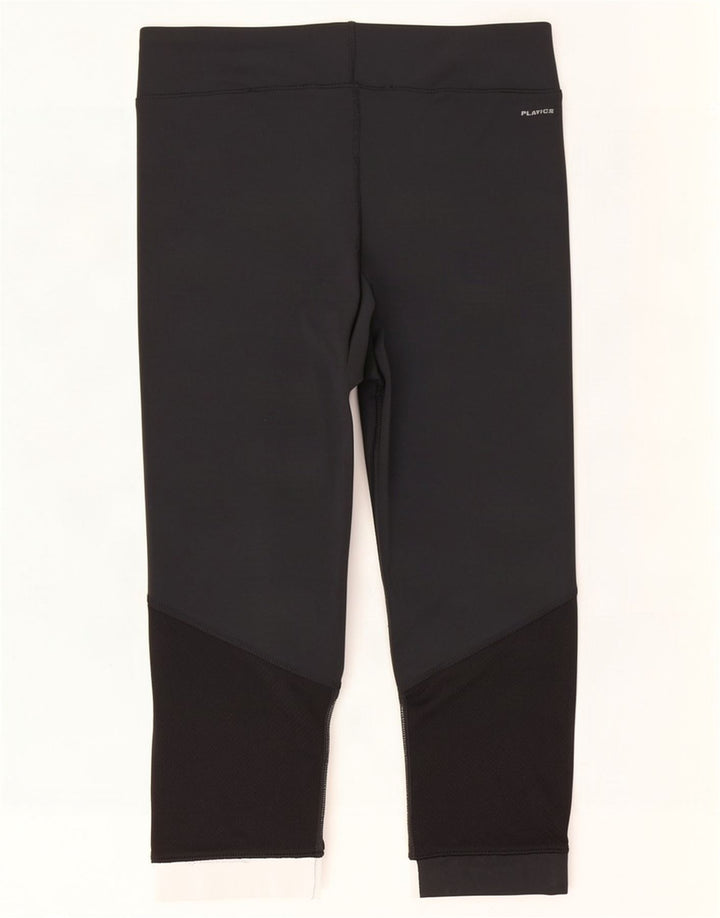 Reebok Dame Capri Leggings UK 12/14 Medium Sort Colourblock Polyester