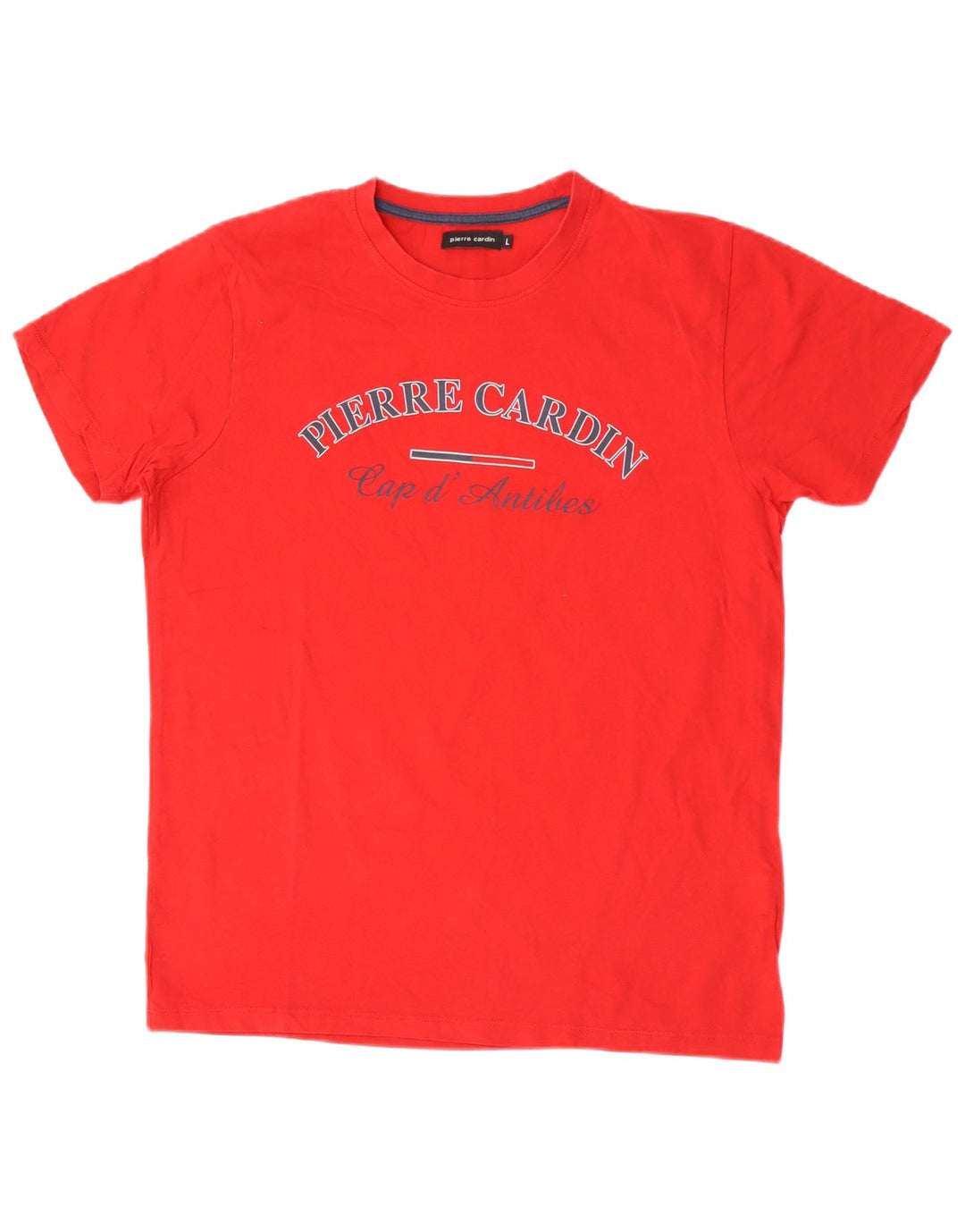 Pierre Cardin Herre Grafisk T-Shirt Top Stor Rød Bomuld