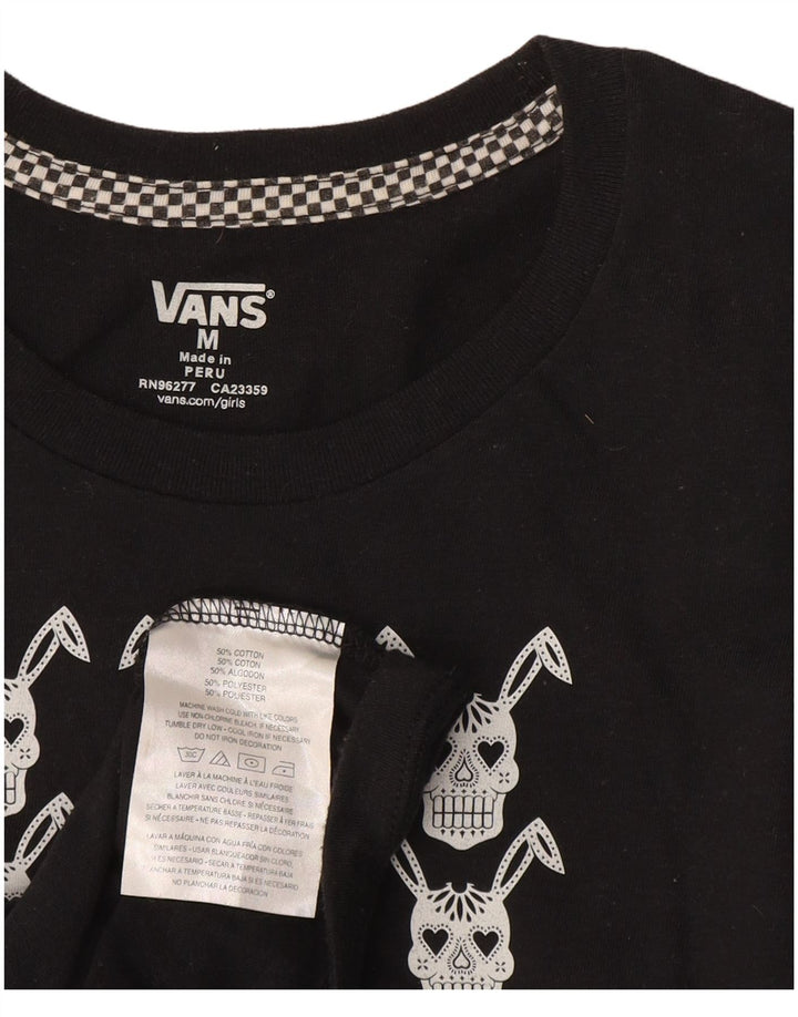 Vans Grafisk T-Shirt Top UK 12 Medium Sort Bomuld