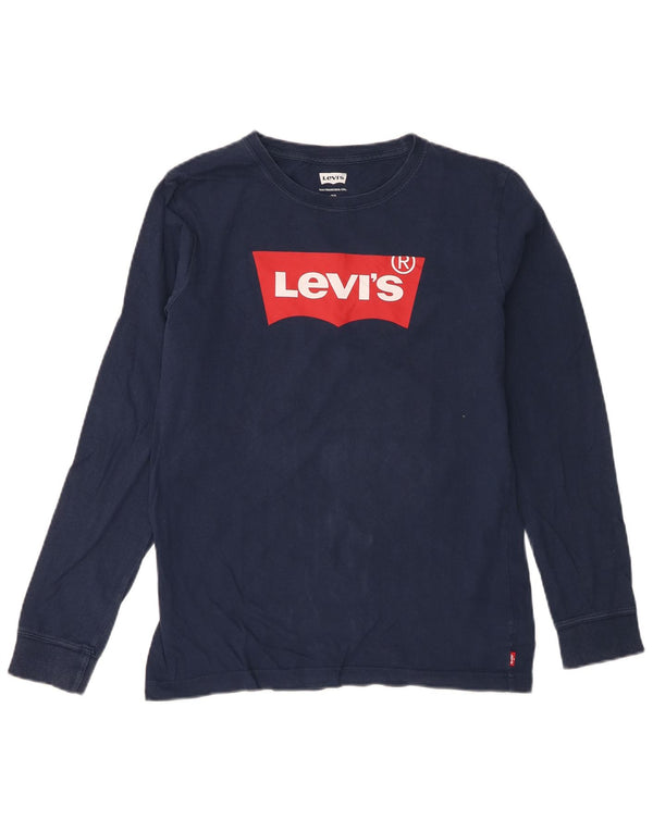 Levi's Boys grafisk top langærmet 15-16 år marineblå bomuld