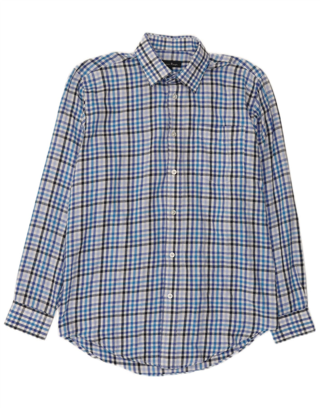 James Pringle herre flannel skjorte lille blå ternet polyester