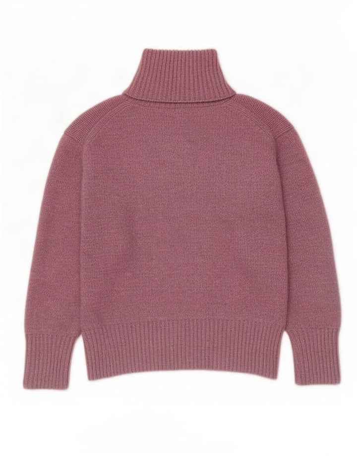 Zara Dame Oversized Roll Neck Jumper Sweater UK 14 Medium Pink Polyester