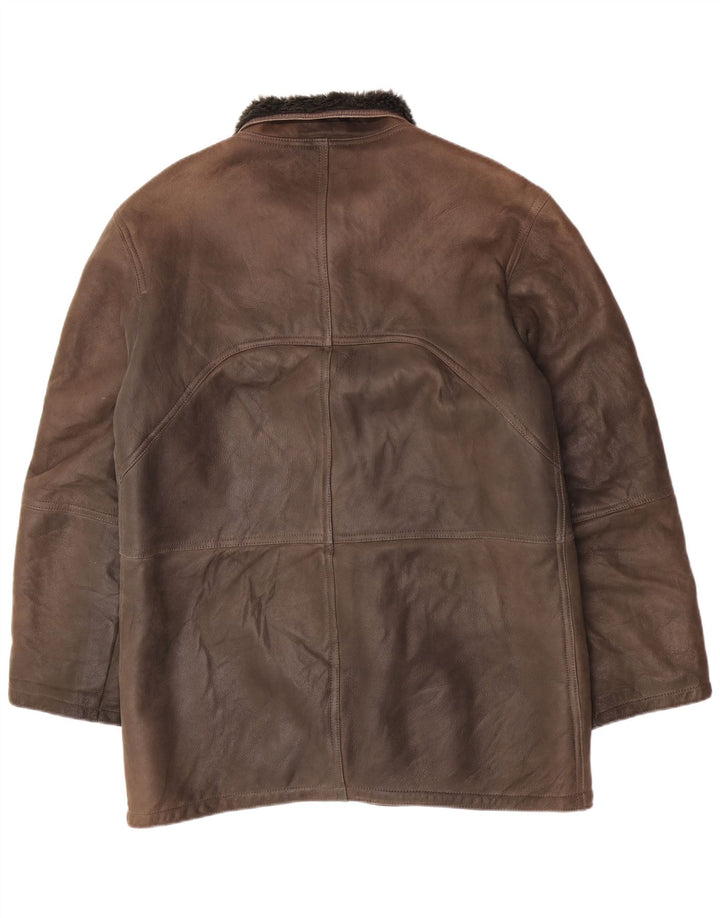 Vintage Herre Shearling Jacket UK 40 Large Brown