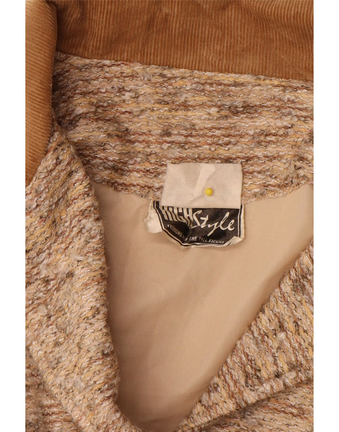 Vintage Dame 4-knaps blazerjakke UK 14 Stor Beige Flecked