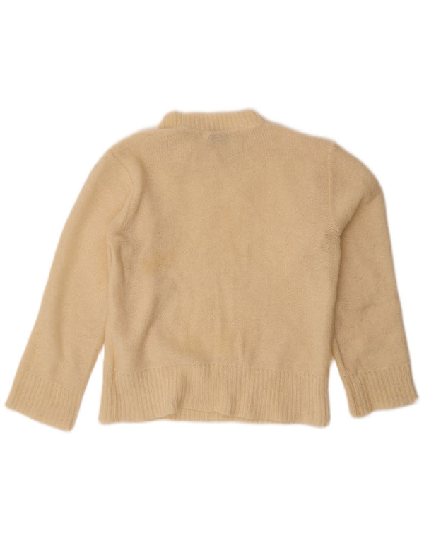Vintage Dame Turtle Neck Jumper Sweater UK 14 Medium Off White
