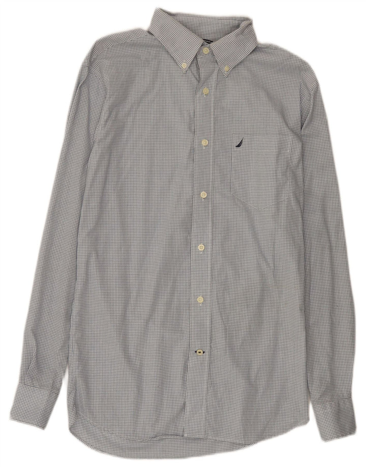 Nautica Herreskjorte Medium Blue Gingham Cotton