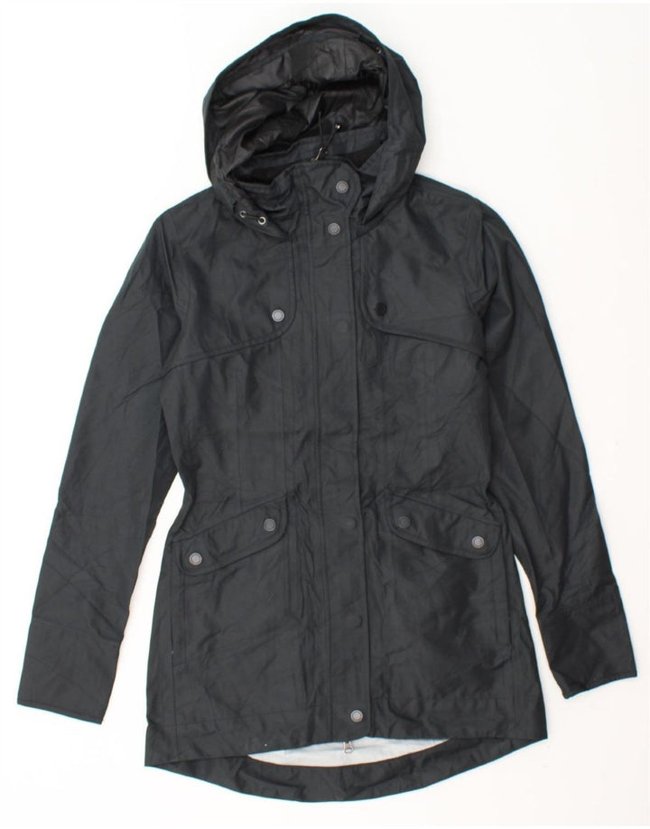 ATHLETA Womens Hooded Raincoat UK 2 2XS Navy Blue Polyester Vintage Athleta and Second-Hand Athleta from Messina Hembry 