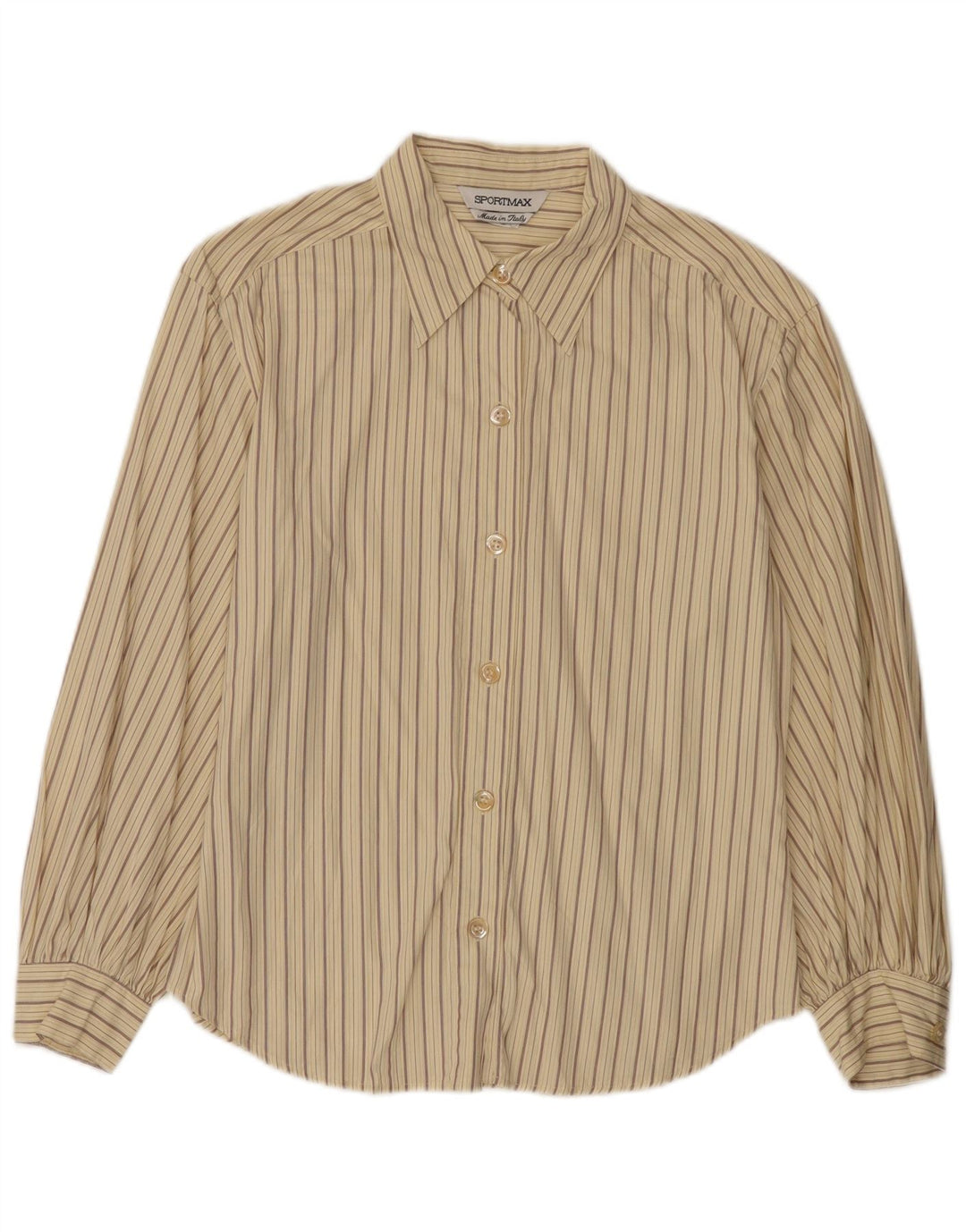 Sportmax Dameskjorte UK 12 Medium Beige Stribet