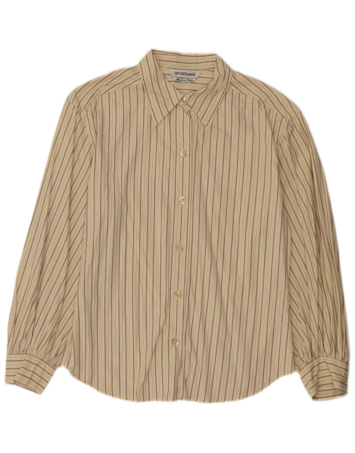 Sportmax Dameskjorte UK 12 Medium Beige Stribet