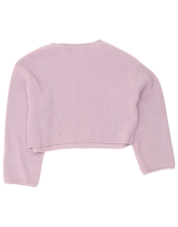 Zara Girls Crop Boat Neck Jumper Sweater 13-14 år Lilla Polyester