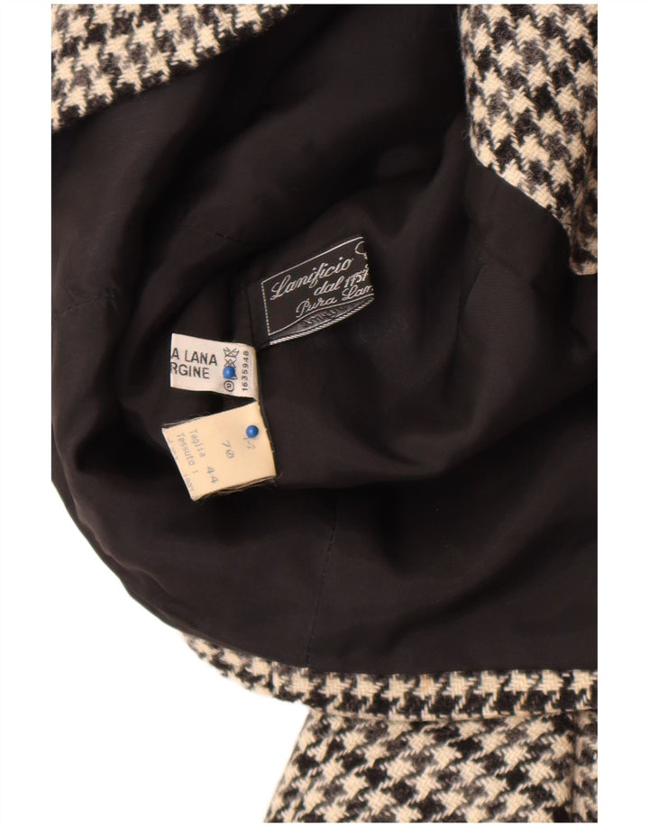 Vintage dame 2-knaps blazerjakke IT 44 Medium Grey Houndstooth