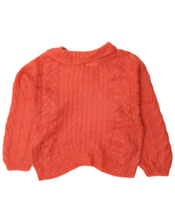 Vintage Dame Turtle Neck Jumper Sweater UK 12 Medium Orange