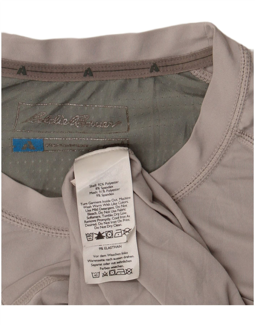 Eddie Bauer Herre T-Shirt Top Stor Grå Colourblock Polyester