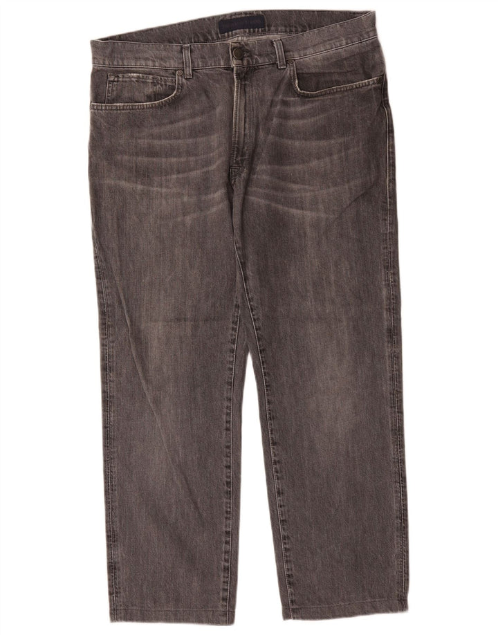 TRUSSARDI Mens Straight Jeans W38 L28 Grey Cotton