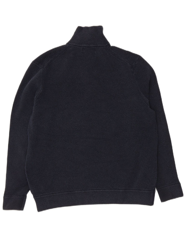 Marks & Spencer Herre Zip Neck Jumper Sweater XL Navy Blue Polyester