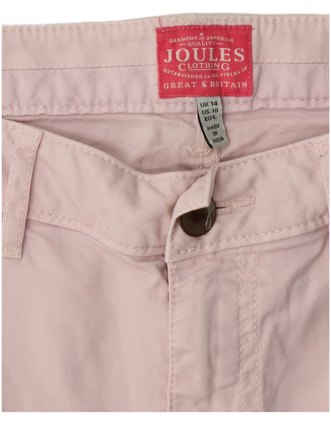 JOULES Koniske Chinobukser til kvinder UK 14 Large W32 L25 Pink Bomuld
