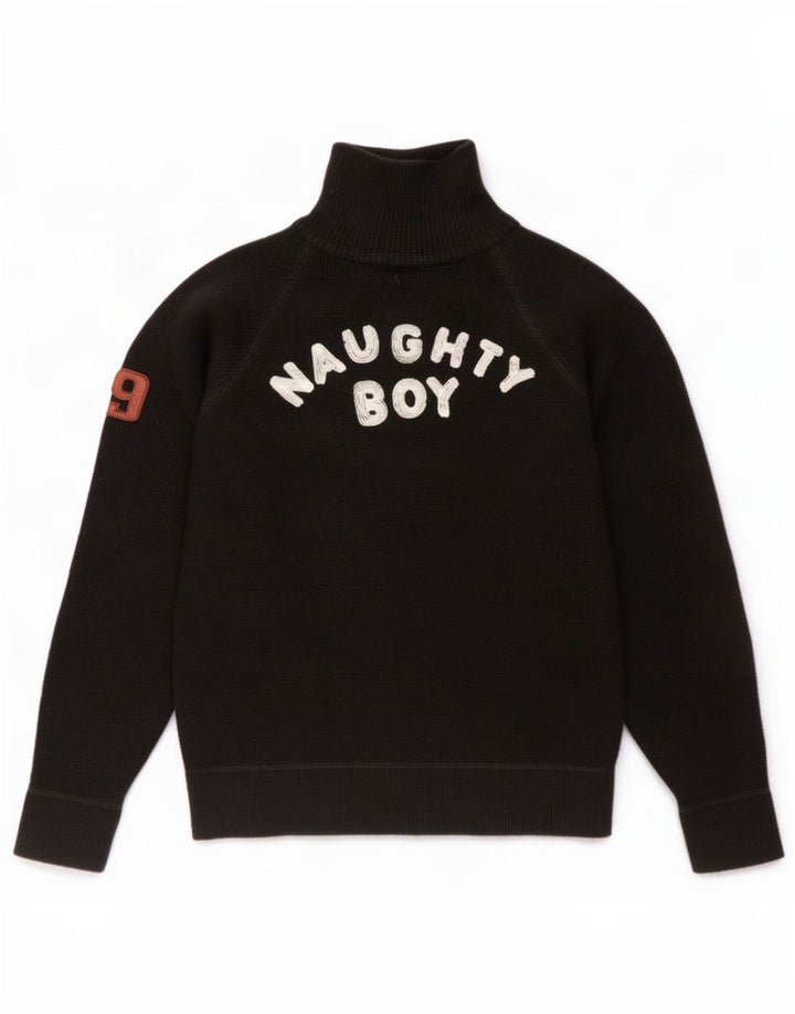 Datch Herre Grafisk Cardigan Sweater Stor Sort Uld