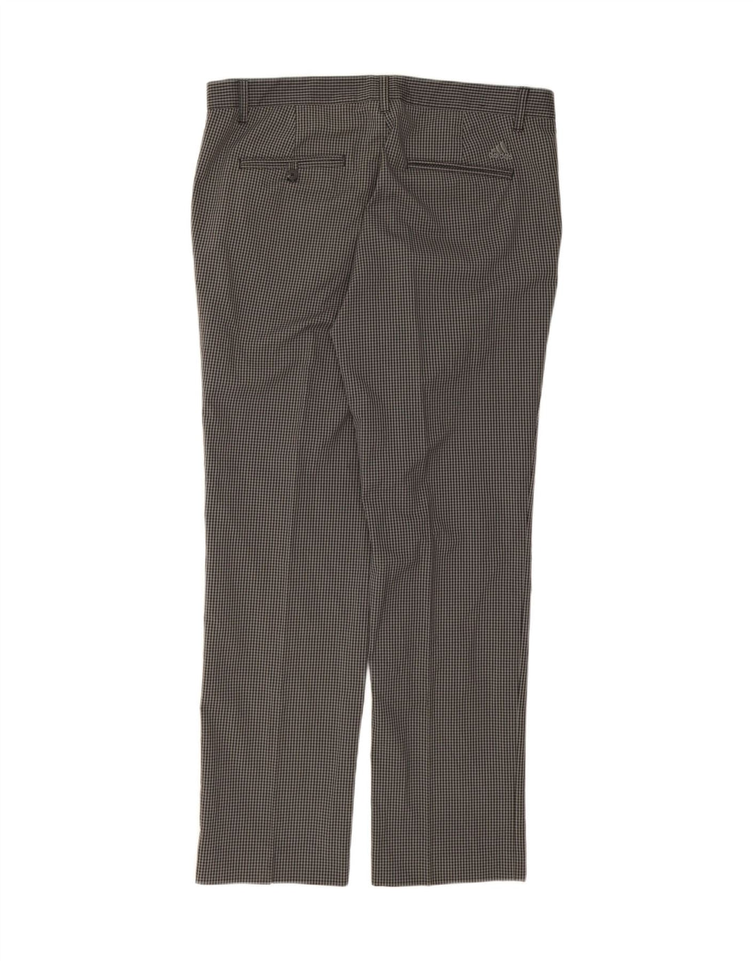 ADIDAS Mens Straight Chino Trousers W36 L32 Grey Gingham Polyester Vintage Adidas and Second-Hand Adidas from Messina Hembry 