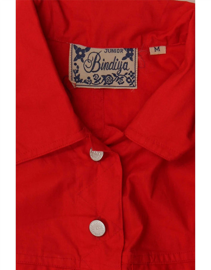 Vintage Dameskjorte UK 12 Medium Rød Bomuld