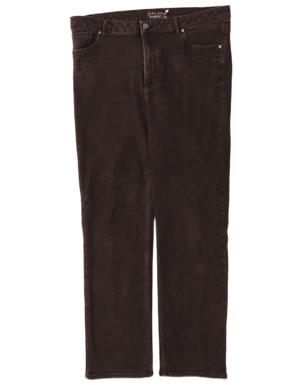 Marks & Spencer Dame Per Una Straight Jeans UK 16 Large W34 L30 Black